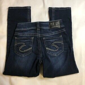 Silver Suki Mid Capri Skinny Jeans Dark Wash Stretch W25 L22.5